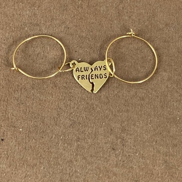 SOLD OUT 14K Always Friends to share with Hoop Earrings - Picture 2 of 6